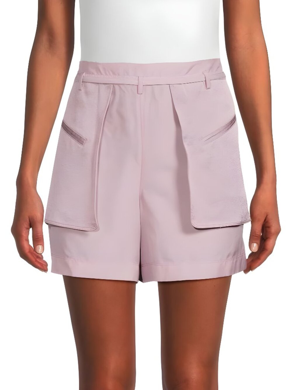 Valentino Silk Blend Belted Shorts – Lilac – Made in Italy – Size 38 - Picture 10 of 11